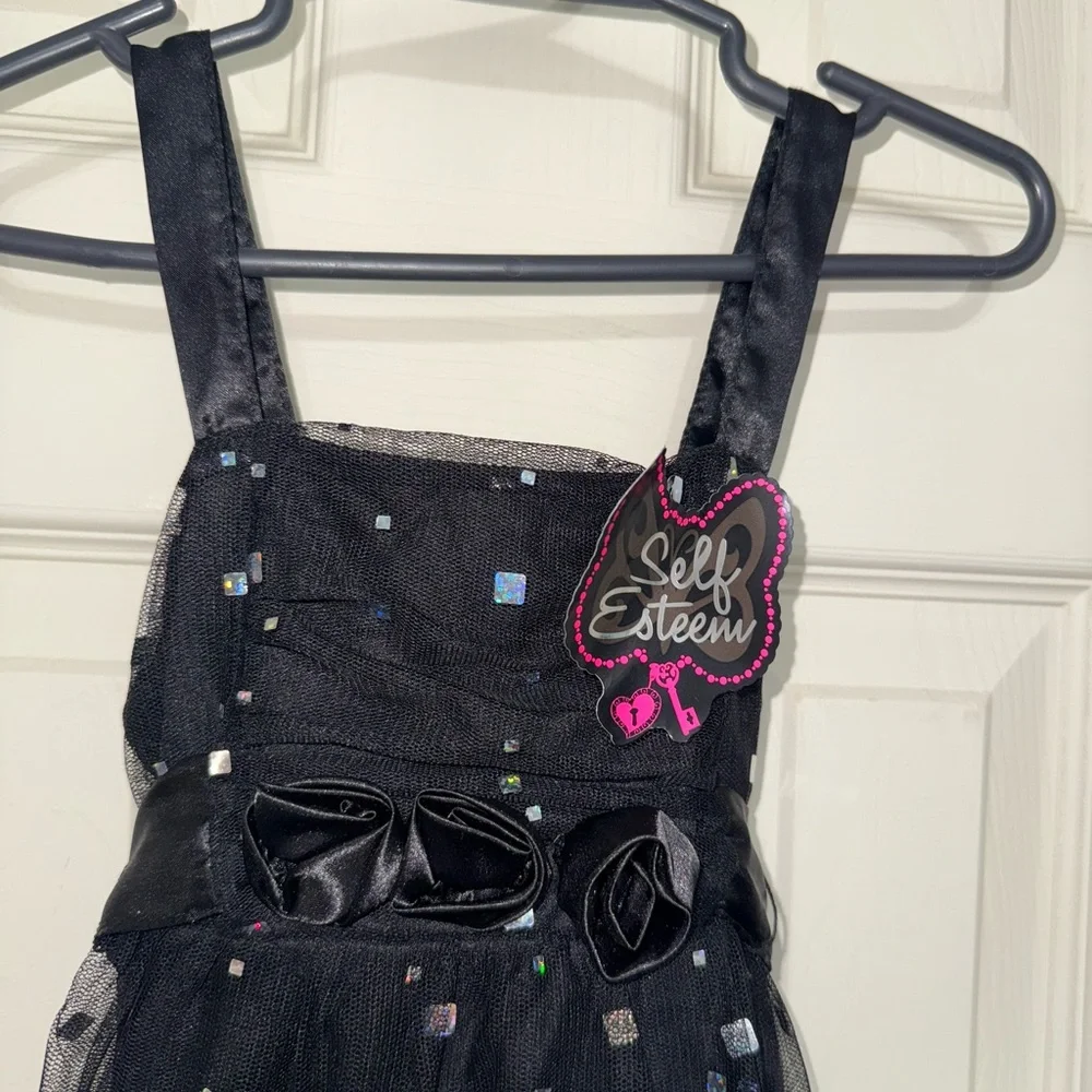 New with Tags Self Esteem Vintage Y2K Girls Black Sequin Dress 4T
